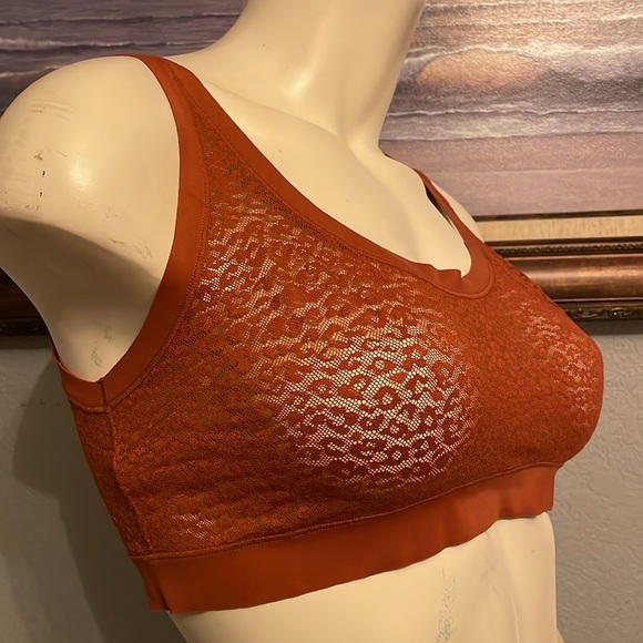 Victoria's Secret Lace Mesh Leopard Print Sports Bra Rust XL NWT Rare Sold Out - Picture 13 of 16